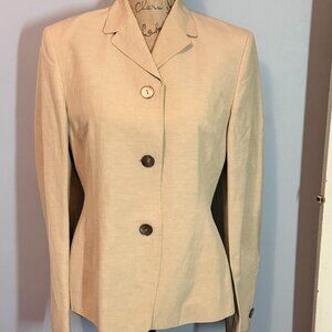 Country Roads Linen Blend Tailored Blazer Jacket Neutral Beige Size 6
